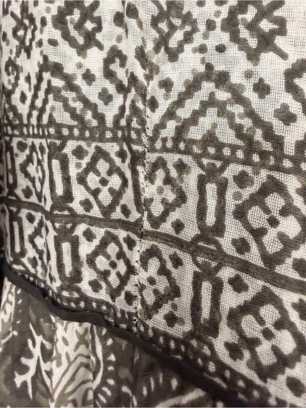Daughters of India Jasmine Cotton Hand Blocked Midi Dress Charcoal Size Medium - Picture 10 of 11